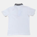 White S S Woven Collar Smart Button Down Polo White-2