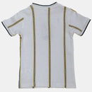 White S S Festive Printed Smart Tshirt With Emb White-2