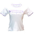 White Rib Contrast T Shirt-1
