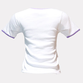 White Rib Contrast T Shirt - 0