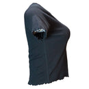 Black Printed Rib T Shirt-3