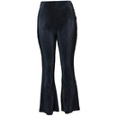Black rib Wide Leg Pant-1