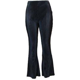 Black rib Wide Leg Pant