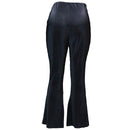 Black rib Wide Leg Pant-4
