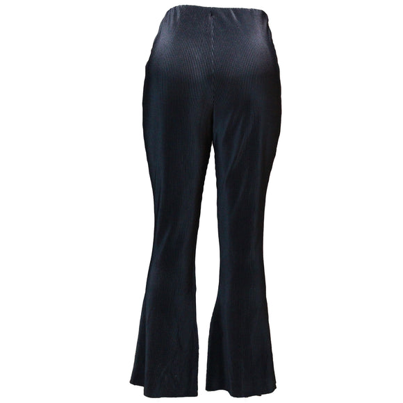 Black rib Wide Leg Pant