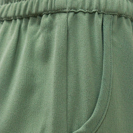 Sage Utility Pocket Detailed Elasticated Waist Wide Leg Trousers Pale - 0