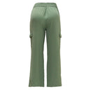 Sage Utility Pocket Detailed Elasticated Waist Wide Leg Trousers Pale-3