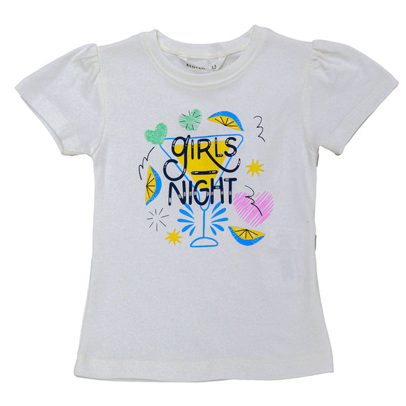 White Short Sleeve Placement Print Pj Sets White