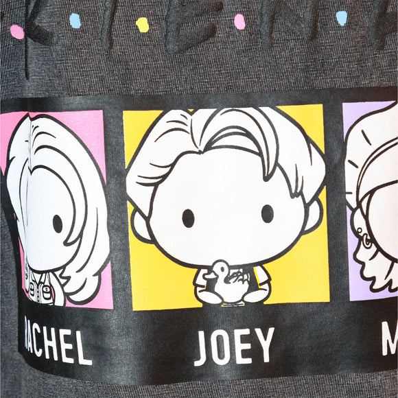 Acid Wash Friends Printed T Shirt