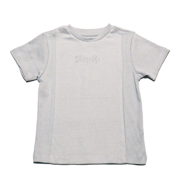 White Jacquard Cut N Sew T Shirt