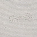 White Jacquard Cut N Sew T Shirt-3