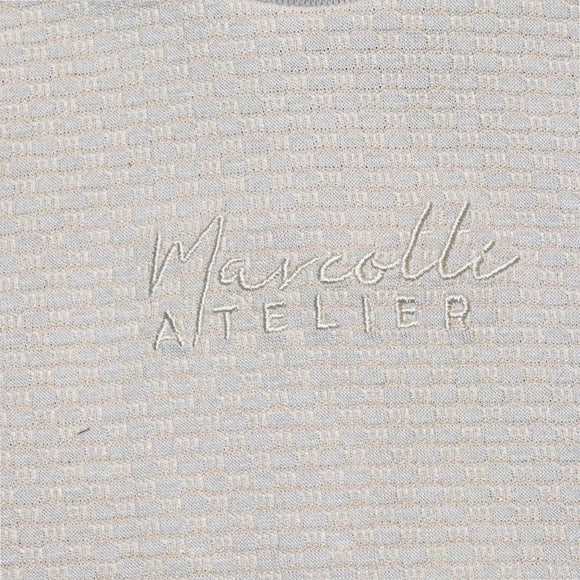 White Jacquard Cut N Sew T Shirt