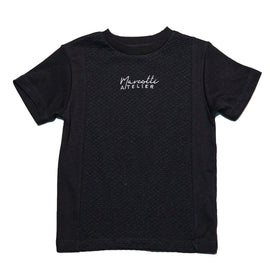 Black Jacquard Cut N Sew T Shirt