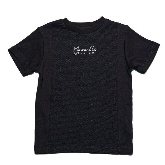 Black Jacquard Cut N Sew T Shirt