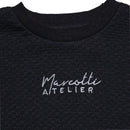 Black Jacquard Cut N Sew T Shirt-3