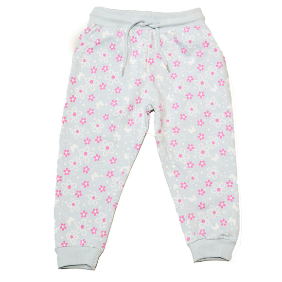 Sky Blue Aop Floral Track Pant