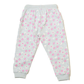 Sky Blue Aop Floral Track Pant - 0