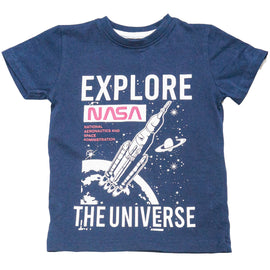 Navy Nasa Short Sleeve T Shirt And Shorts Pyjama Set - 0