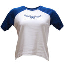 Blue Black Raglan Printed T Shirt-1