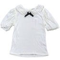 White Peterpan Collar Jacquard Top White