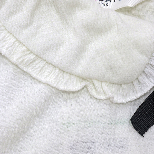 White Peterpan Collar Jacquard Top White