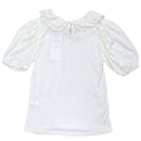 White Peterpan Collar Jacquard Top White-2