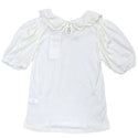 White Peterpan Collar Jacquard Top White