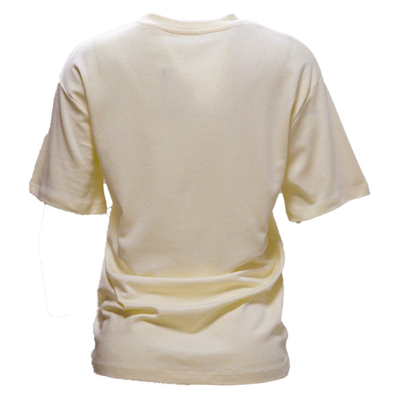 Cream Oversized Embellished T Shirt