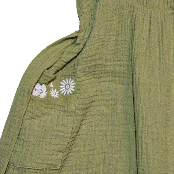 Olive Front Placket Dress