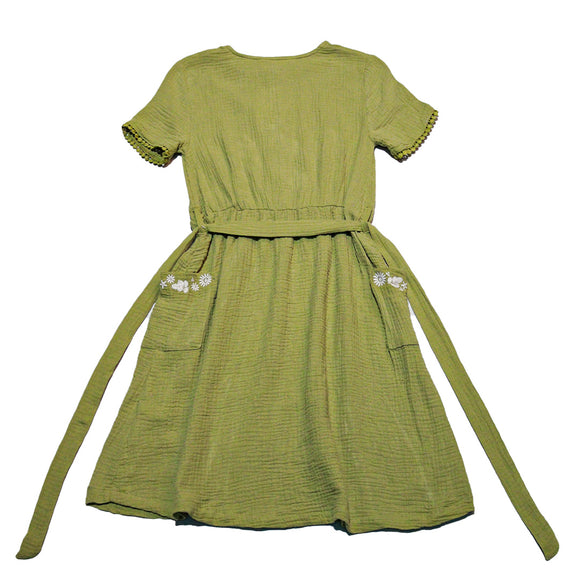 Olive Front Placket Dress