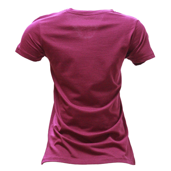 Fuschia Short Sleeve Crew Neck T Shirt