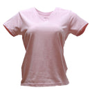 Pale Pink Melange Short Sleeve V Neck T Shirt-1