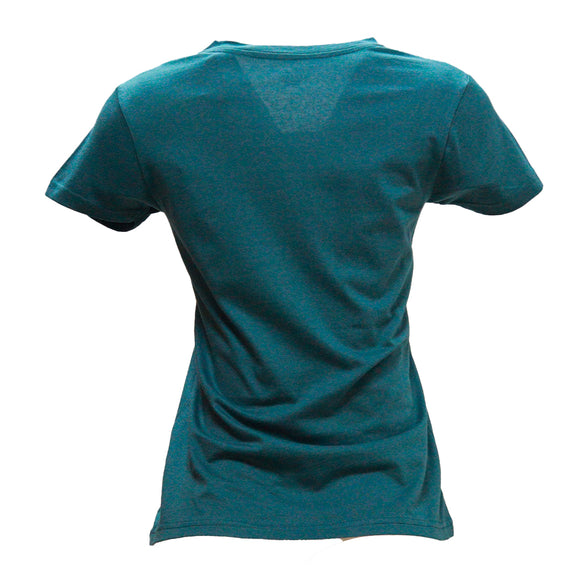 Teal Short Sleeve V Neck T
