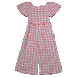 Pink Seersucker Jumpsuit Pale