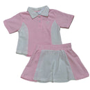 Pink Black White Pique Color Block Sets Pale Pink-1