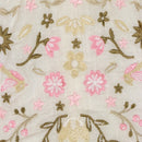 White Embroidered Yoke Flutter Sleeve Dress-3