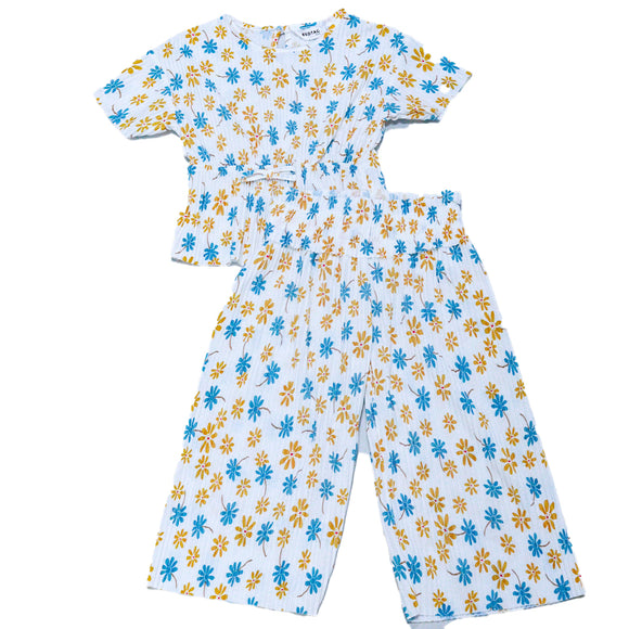 Plisse Blouse And Pant Sets