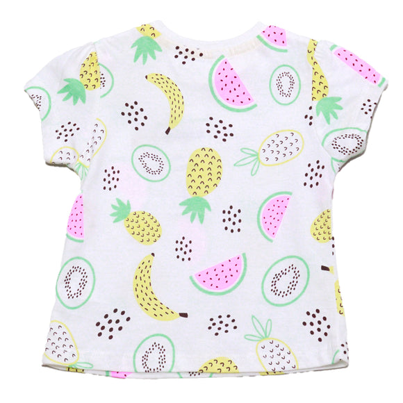 White Fruits All Over Print T Shirt White