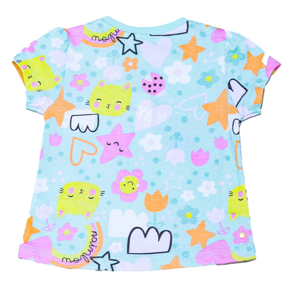 Blue All Over Print T Shirt