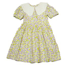 White Purple Floral Peterpan Collar Dress-1