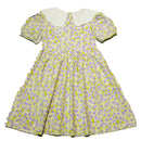 White Purple Floral Peterpan Collar Dress-3