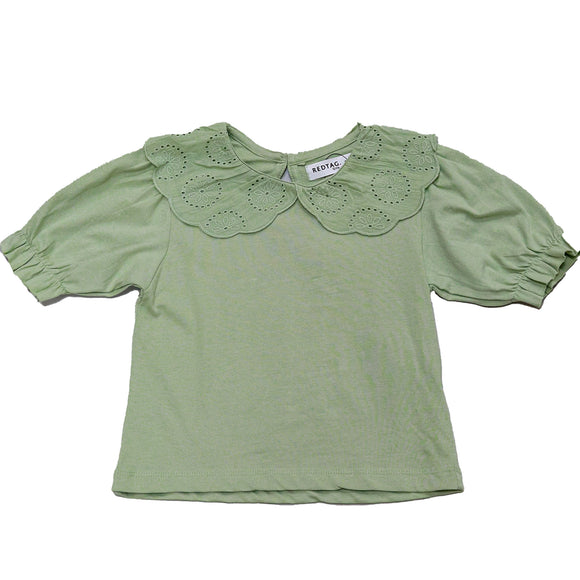 Lace Collar Top Green
