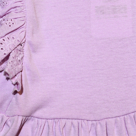 Schiffli Frll Peplum Jersey Top