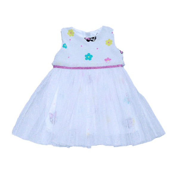 White Mini All Over Print Dress