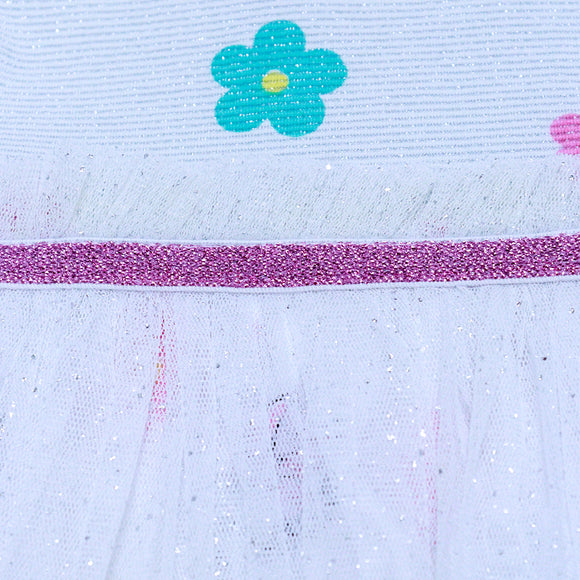 White Mini All Over Print Dress