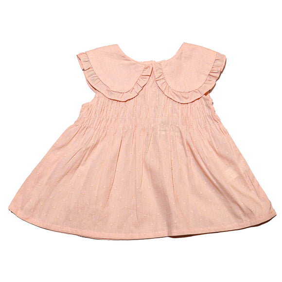 Peach Peterpan Collar Dobby Blouse