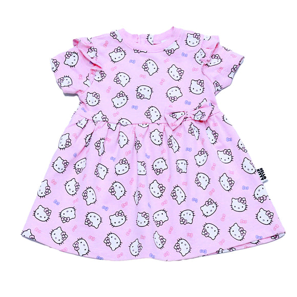Pink Hello Kitty All Over Print Dress Pale