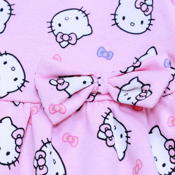 Pink Hello Kitty All Over Print Dress Pale