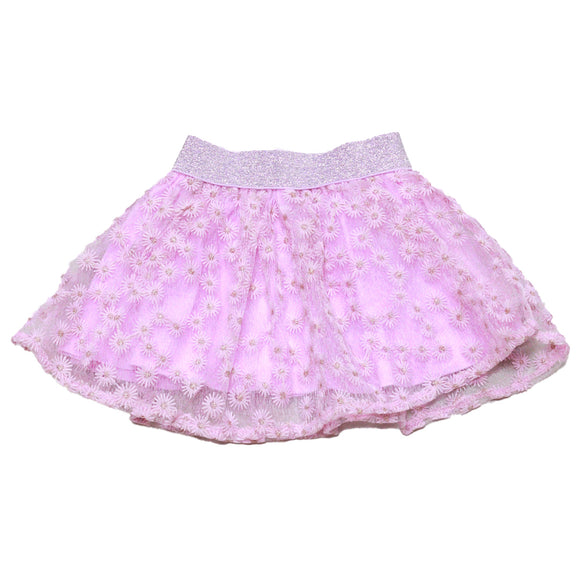Lilac Floral Embroidery Skirt Lilac