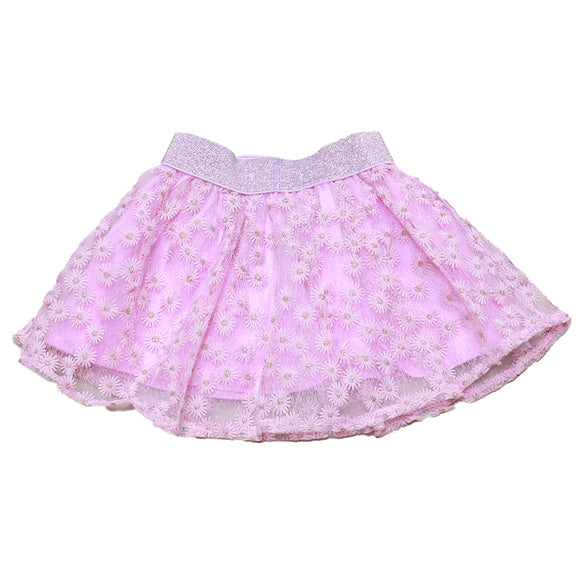 Lilac Floral Embroidery Skirt Lilac